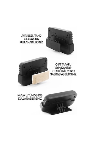 Pomodoro Öğrenci Saati Kronometreli Alarmlı Takvimli Dijital Ders Çalışma Saati Masa Oto Saati Siyah