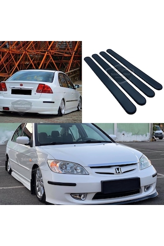 Honda Civic Vtec 2 Uyumlu Esnek Tampon Koruma Bandı Ön Arka Tampon Koruyucu Şerit Yumuşak Bant 4 Lü Paket Siyah 00 Şüscaroto Aksesuar