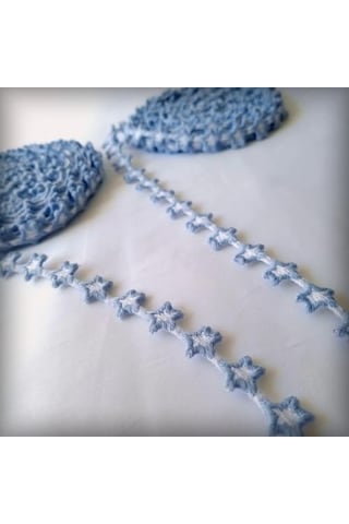 Yıldızlı Nakış Kurdele Seti - Tekstil Sanat Hobisi Mavi