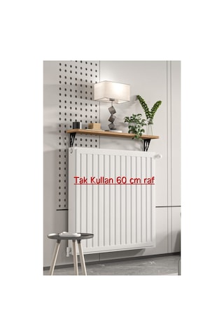 Montajsız Çam Petek Üstü Metal Raf, Kalorifer Peteği Raf Dresuar Uçan Raf 60 Cm 20060 Suntalam
