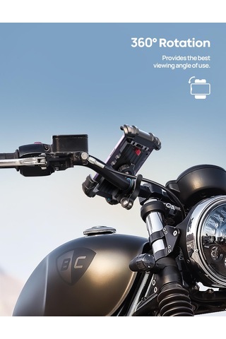 Lamicall Motosiklet Ve Bisiklet Telefon Tutucu 360 Derece Döndürülebilir Bm02blue Siyah - Mavi