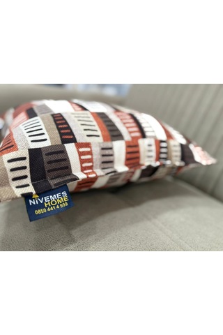 Nivemeshome Ritim 02 Kiremit 45x45 Kırlent Kılıfı Kiremit