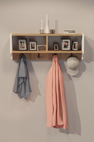 Portmanto Duvar Askısı Modern Askılık Vestiyer - Beyaz & A.çam Diğer