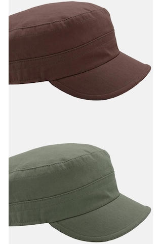 Erkek Fidel Castro Şapka 2'li Kep Rozet Detaylı Kasket - Kahve/rengi - Haki Haki - Kahverengi