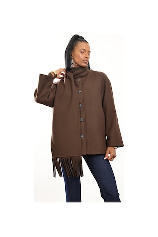 Kahverengi Atkılı Kaşe Mont D99800 Kahverengi