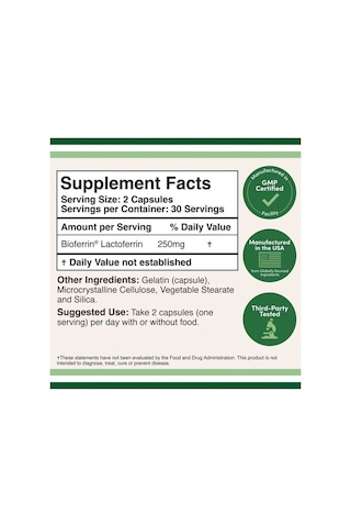 Lactoferrin 250 Mg 60 Veg. Kapsül.usa Vers.