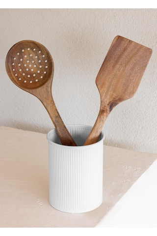 The Mia Stripe Tezgah Üstü Kaşıklık Beyaz 13x11 Cm