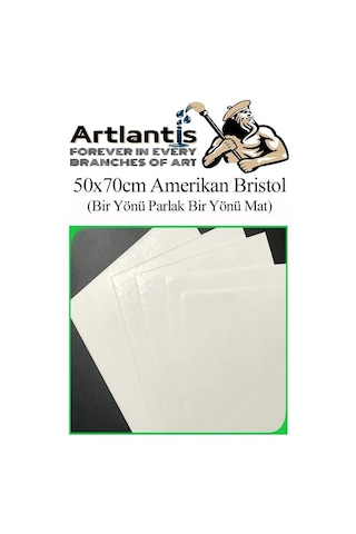 Amerikan Bristol Karton 50x70 Cm 100 Adet 220 Gr Bir Tarafı Parlak Bir Tarafı Mat Kağıt Biristol Karton