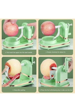 Tongxida Açık Yeşil Elma Soyucu, Döner Meyve Soyucu, Elma Dilimleme Makinesi, Mutfak Aletleri/ Açık Yeşil