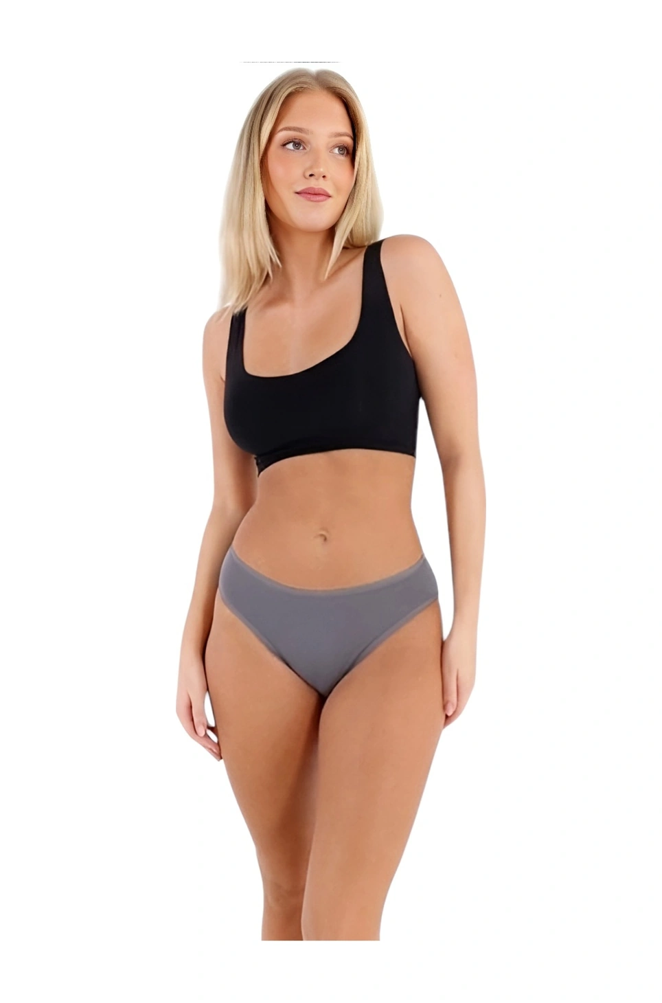 Tezzgelsin Kadın Pamuklu Penye Süprem Kumaş Bikini Külot Kadın Bikini Külot 3 Adet Gri