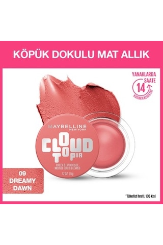Maybelline New York Cloudtopia Köpük Dokulu Mat Allık 09 Dreamy 00