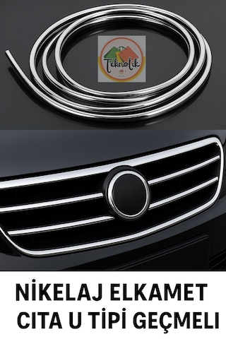 Fiat Doblo Uyumlu Nikelaj U Tipi Nikelaj Çıta Kapı & Panjur İçin Krom Detay 15 Metre