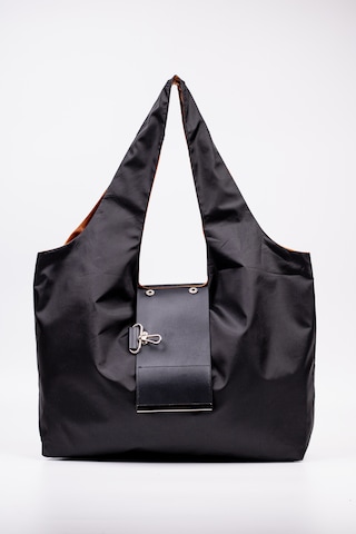 Omuz Çantası 50x60 Cm Katlanabilir Paraşüt Kumaş Siyah Büyük Boy Tote Siyah