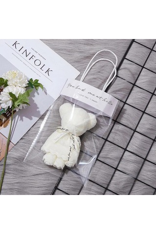 Dofolink Beyaz Ayı Şekilli Ped Ve Çanta Hediyeli Set - Kaliteli Poliester - Kompakt Boyut - Özel Hediyelik