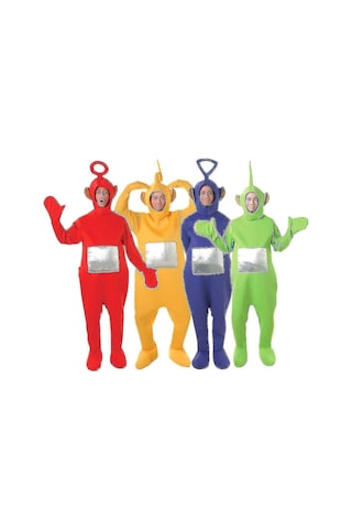 4 Renk Teletubbies Rolü Yetişkin Komik Kostüm W-mükemmel Kırmızı