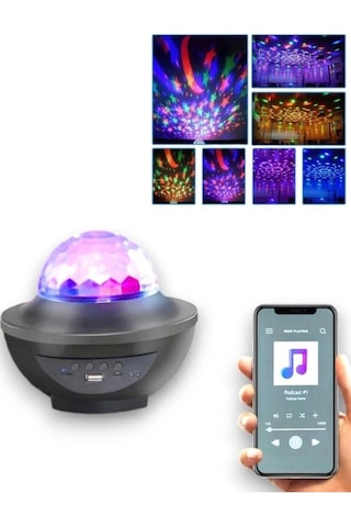 Xy-918 Bluetoothlu Hoparlör Mp3 Usb Dönen Işıklı Disko Topu