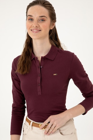 U.S. Polo Assn. Kadın Bordo Basic Polo Yaka Sweatshırt 50313593-VR177