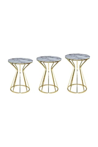 Brc Cadde Zigon Beyaz Mermer Model Metal Çelik Gold Renk Kaplama