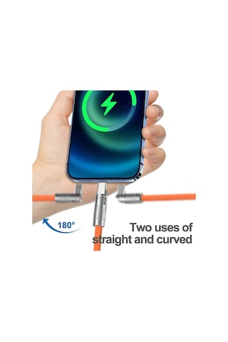 Sprange 180 Derece Döner Başlıklı Type-c Lightning Kablosu / - X