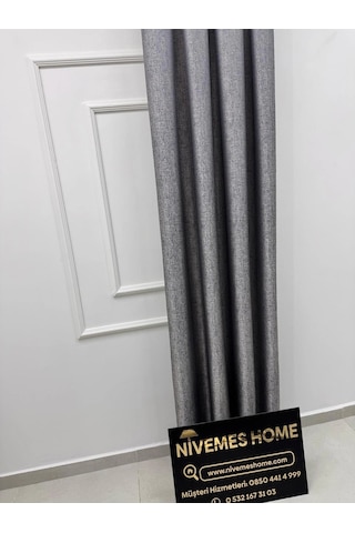 Nivemeshome Nevra V-5209 Gri 1/3 Sık Pileli Fon Perde Apm Gri