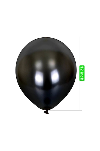 Metalik Balon Siyah 50 Adet Siyah