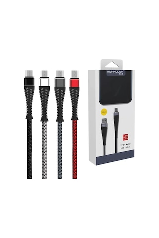 Mey Najmaddin S61 Micro Usb Kablo 1.2m 2.1a - Kırmızı Najmaddin Belirtilmemiş