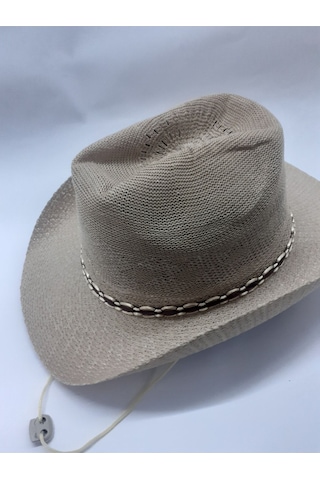 Kardelen Butik Denizli Batı Western Hasır Şapka Unisex Kahve Kahve Kahverengi