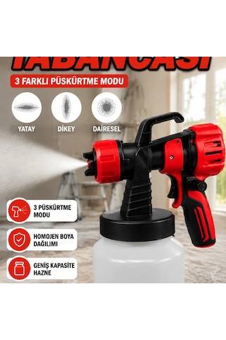 Şarjlı Boya Püskürtme Tabancası 21v 800 Ml Hazneli 3 Modlu Profesyonel Boyama Cihazı