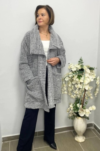 Mia Butik Kadın Gri Peluş Hırka Gri