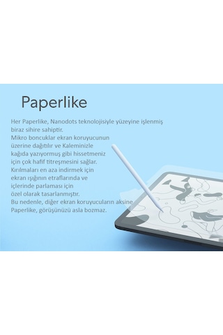 Apple Uyumlu iPad  Pro 11 2021 M1 3.Nesil Paperlike Nano Ekran Koruyucu Kırılma