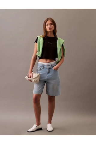 Calvin Klein Kadın Siyah Monogram T-shirt Siyah