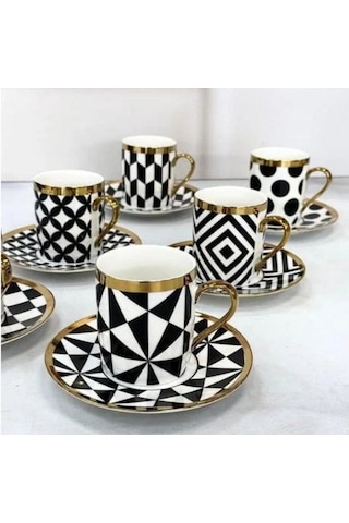 Kosova İst-181 200cc 6'lı Nescafe Takımı-black Pattern Çok Renkli