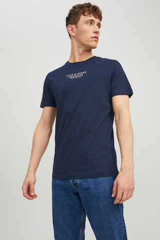 Jack & Jones Erkek Jprbluarchıe Baskı Detaylı T-Shirt 12217167 La Lacivert - Beyaz