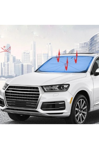 Tüm Araçlar İçin Uygun Araba Ön Cam Güneşlik Katlanabilir Güneşlik Şemsiye Ön Cam Gölgelik