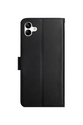 Samsung Galaxy Uyumlu A04e Kılıf Pu Deri Kapaklı Standlı Kartlıklı Bölmeli Deluxe Cüzdan 360 Tam Koruma Turuncu