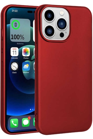 Apple Uyumlu iPhone 14 Pro Zore Premier Silikon Kılıf-kırmızı Kirmizi