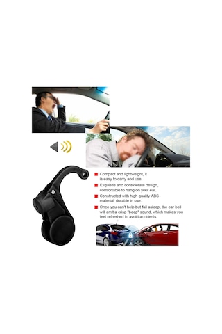 Kosona Sürücü Uyku Alarmı, Siyah Abs Materyal, Uyku Durumunda Sesli Uyarı, Kolay Taşınabilir, Sağlıklı Sürüş İçin