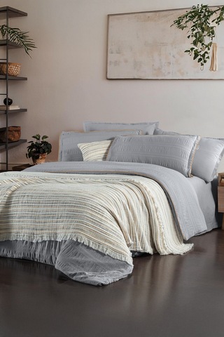 Sarev Mood Comfort Mare Gri %100 Pamuk Çift Kişilik Yatak Örtüsü Gri