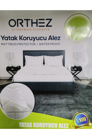 Orthez Yatak Alezi Pamuklu Full Kenar Sıvı Geçirmez Yatak Koruyucu Beyaz Tek Kişilik