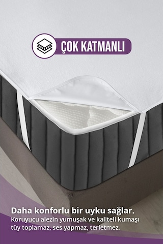 Sıvı Geçirmez Yatak Alezi Mikro 120X200Cm Dört Köşe Lastikli