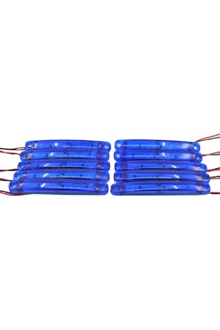 10 Adet Mavi Parmak Lamba 9 Led Su Geçirmez 12v 24v Emir