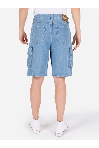 Colin's Colins Kargo Kesim Kargo Cepli Orta Bel Düz Paça Mavi Erkek Jean Şort Cl1069578 Cl1069578 Q1.V1 Dn43542 Mavi