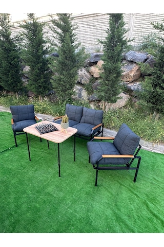 Duru Balkon, Bahçe, Cafe, Teras, Metal Koltuk Takımı 2 1 1 Masalı