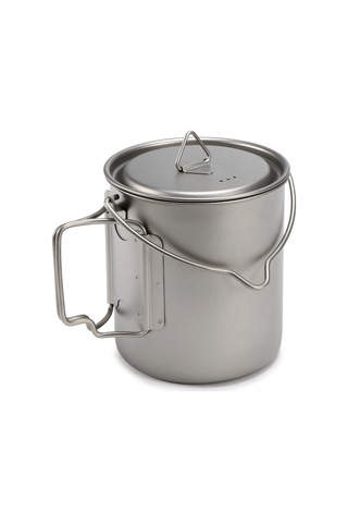 Symbee Titanyum Tencere 750ml - Hafif Ve Dayanıklı, Ev Ve Doğa Kamp, Yürüyüş İçin Uygun, Kapağı Ve Ağız Çantasıyla Gri