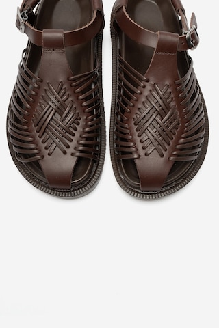 Luvi Shoes Thames Kahverengi Hakiki Deri Kadın Sandalet