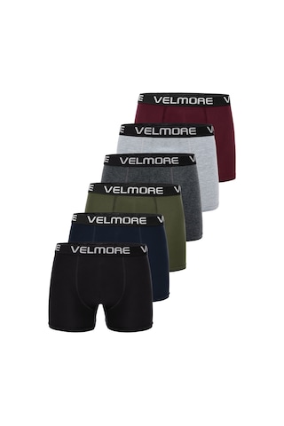 Velmore 6 Lı Kutu Premium Erkek Boxer Likralı Ve Pamuklu İç Giyim Mix