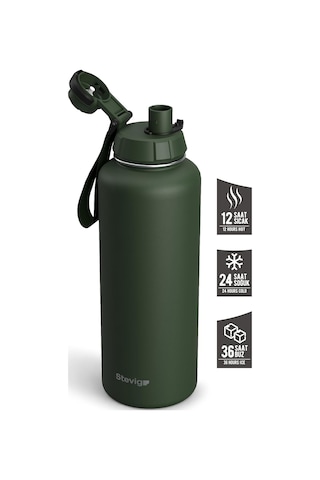 1 Hand Leak-proof Sızdırmaz Çelik Termos 1500 Mililitre Green St-252 Çok Renkli