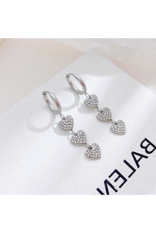 Novahub Yeni Beyaz Altın Titanyum Çelik Aşk Koşu Küpeler - Hafif Ve Moda Beyaz