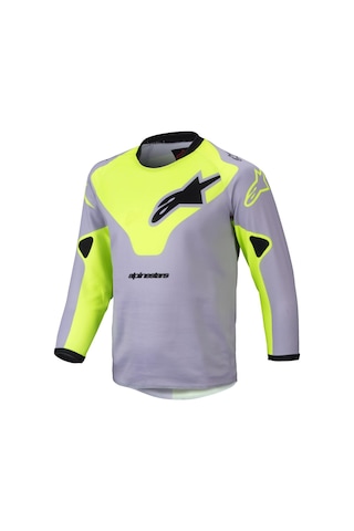 Alpinestars Kids Racer Veil Çocuk Off-road Jerseyi Gri Sarı Siyah