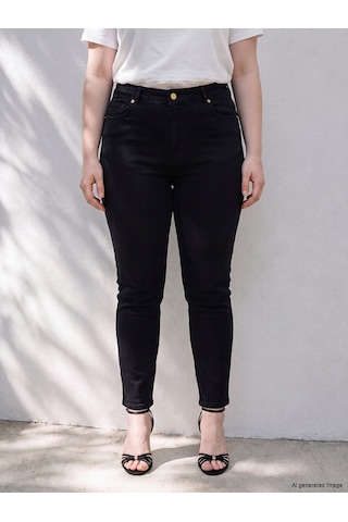 Lcw Curve Siyah Büyük Beden Slim Fit Kadın Jean Pantolon